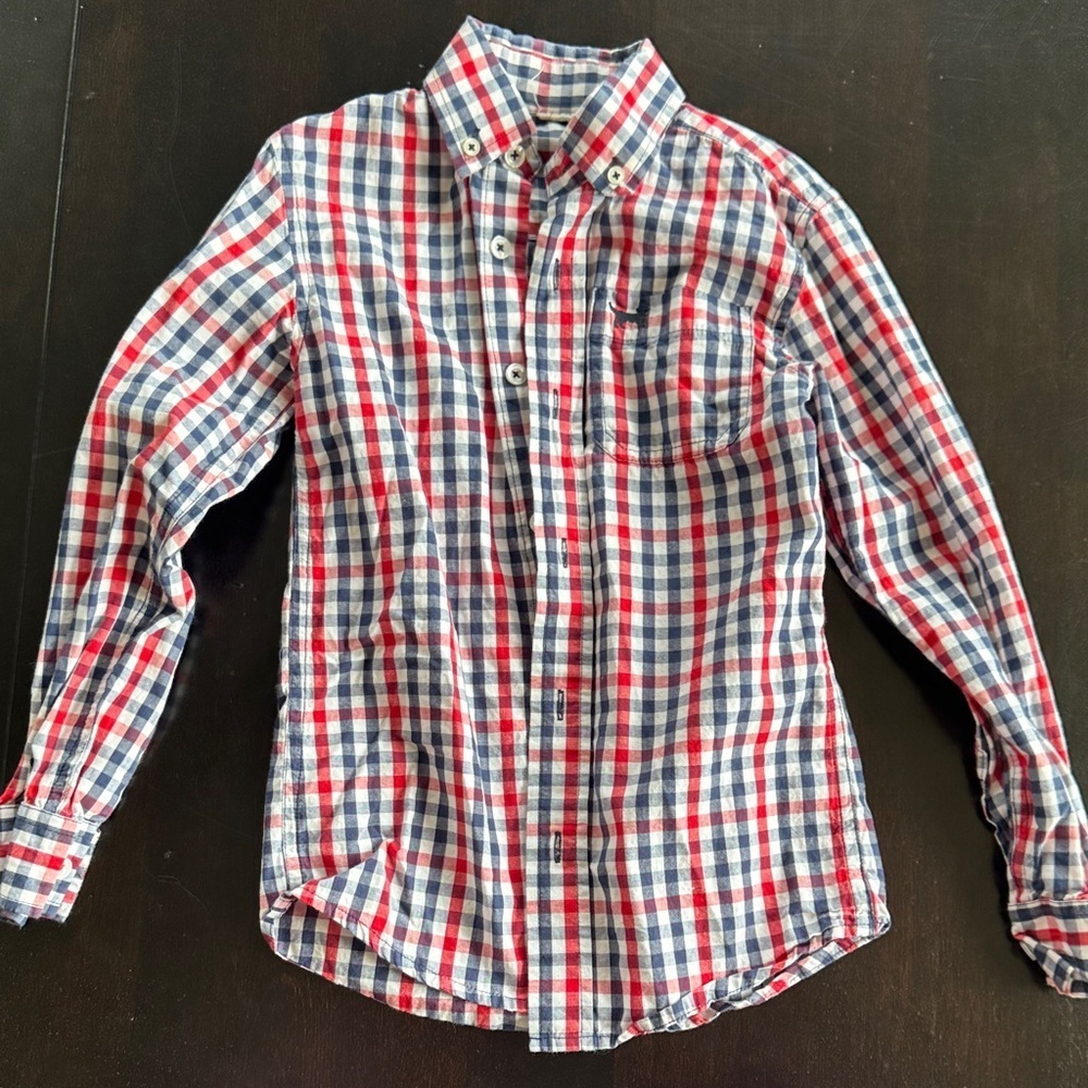 Kids Red and Blue Checkered Button Down Shirt